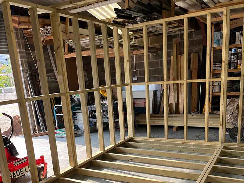 bespoke garden room being constructed