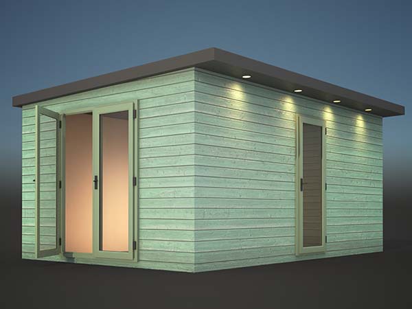 bespoke shipping container garden room blackpool with upstairs balcony